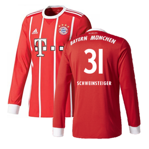 Bayern Munich 2017-18 Home Long Sleeve Shirt (XL) (Excellent) (Schweinsteiger 31)_0