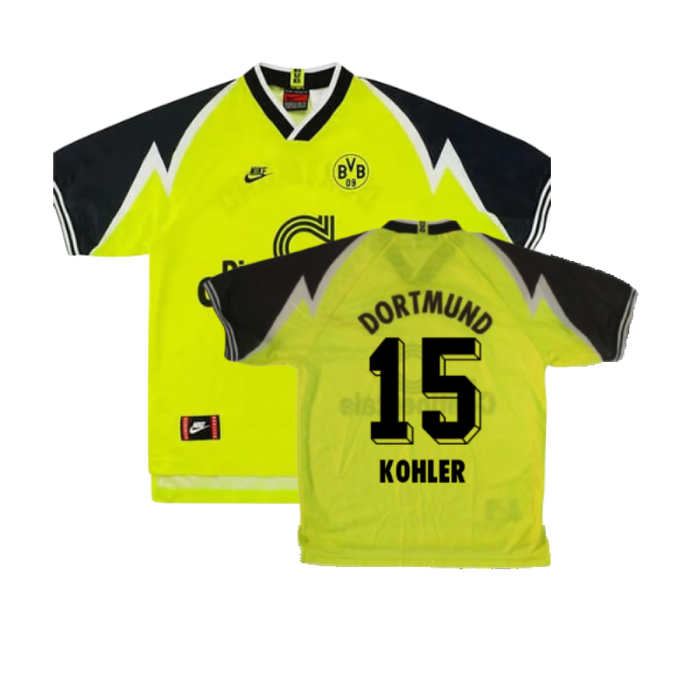 Borussia Dortmund 1995-96 Home Shirt (XS) (Excellent) (Kohler 15)