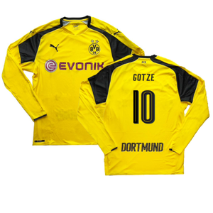 Borussia Dortmund 2016-17 Long Sleeve European Home Shirt (L) (Gotze 10) (Excellent)_0