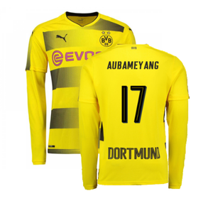 Borussia Dortmund 2017-18 Long Sleeve Home Shirt (S) (Excellent) (Aubameyang 17)_0