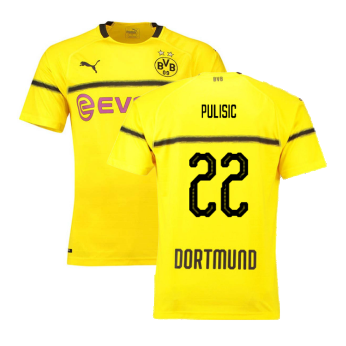 Borussia Dortmund 2018-19 European/Cup Home Shirt (L) (Very Good) (Pulisic 22)