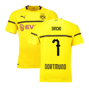 Borussia Dortmund 2018-19 European/Cup Home Shirt (L) (Very Good) (Sancho 7)_0