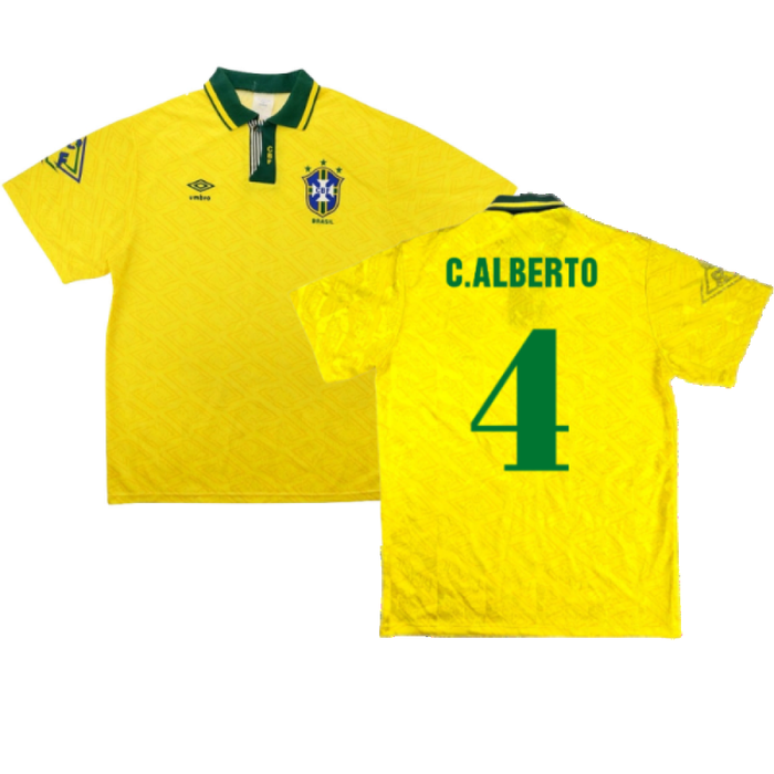 Brazil 1991-93 Home Shirt (S) (Good) (C.Alberto 4)