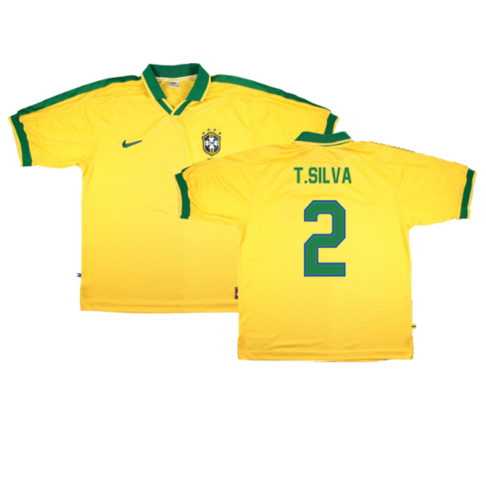 Brazil 1997-98 Home Shirt (XL) (Very Good) (T.SILVA 2)