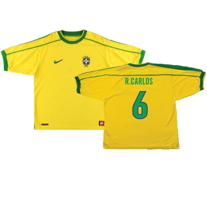 Brazil 1998-00 Home Shirt (Excellent) (R.Carlos 6)