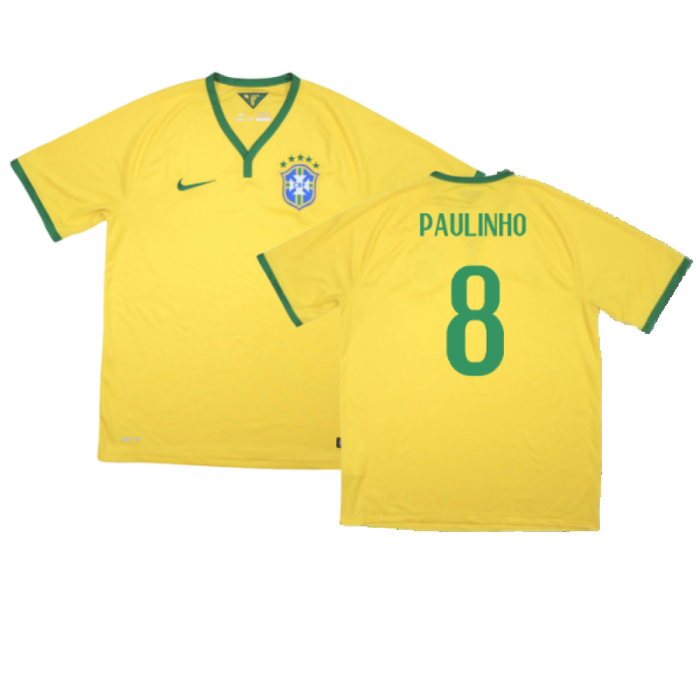 Brazil 2014-15 Home Shirt (Excellent) (Paulinho 8)