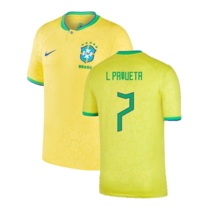 Brazil 2022-23 Home Shirt (Baby) (3-6 months) (Excellent) (L Paqueta 7)