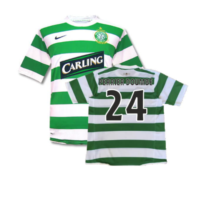 Celtic 2007-08 Home Shirt (M) (Good) (Perrier Doumbe 24)