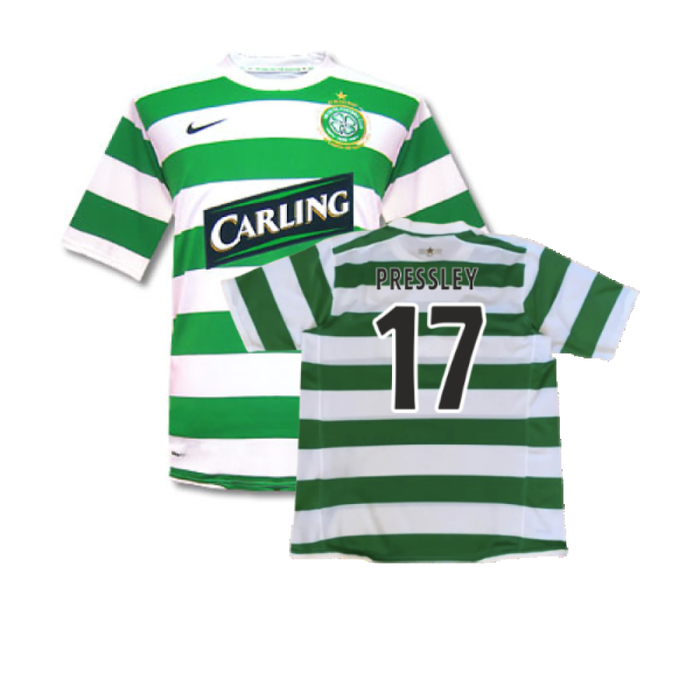 Celtic 2007-08 Home Shirt (M) (Good) (Pressley 17)