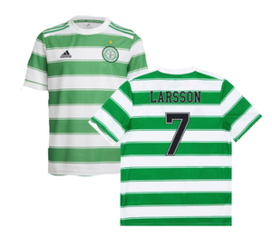 Celtic 2021-22 Home Shirt (Sponsorless) (L) (LARSSON 7) (Good)_0