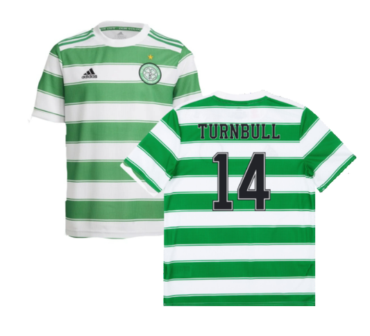 Celtic 2021-22 Home Shirt (Sponsorless) (L) (TURNBULL 14) (Good)_0