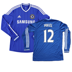 Chelsea 2013-14 Long Sleeve Home Shirt (S) (Excellent) (Mikel 12)_0