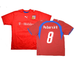 Czech Republic 2006-08 Home Shirt (Large) (Good) (Poborsky 8)_0