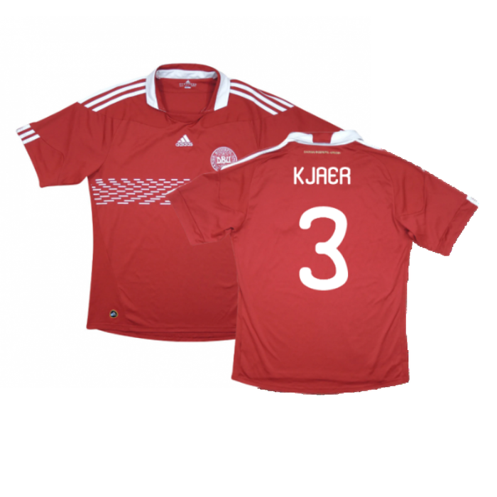 Denmark 2010-11 Home Shirt (M) (Excellent) (Kjaer 3)