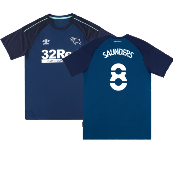 Derby County 2020-21 Away Shirt (L) (Mint) (Saunders 8)