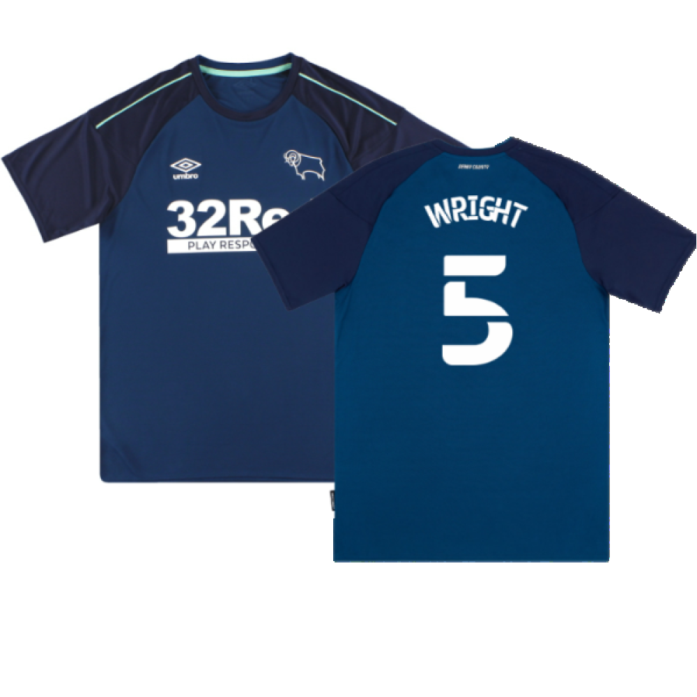Derby County 2020-21 Away Shirt (S) (Excellent) (Wright 5)_0