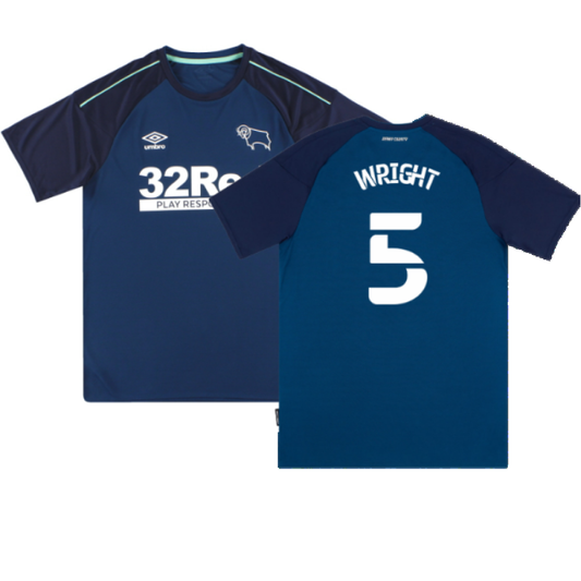 Derby County 2020-21 Away Shirt (S) (Excellent) (Wright 5)_0