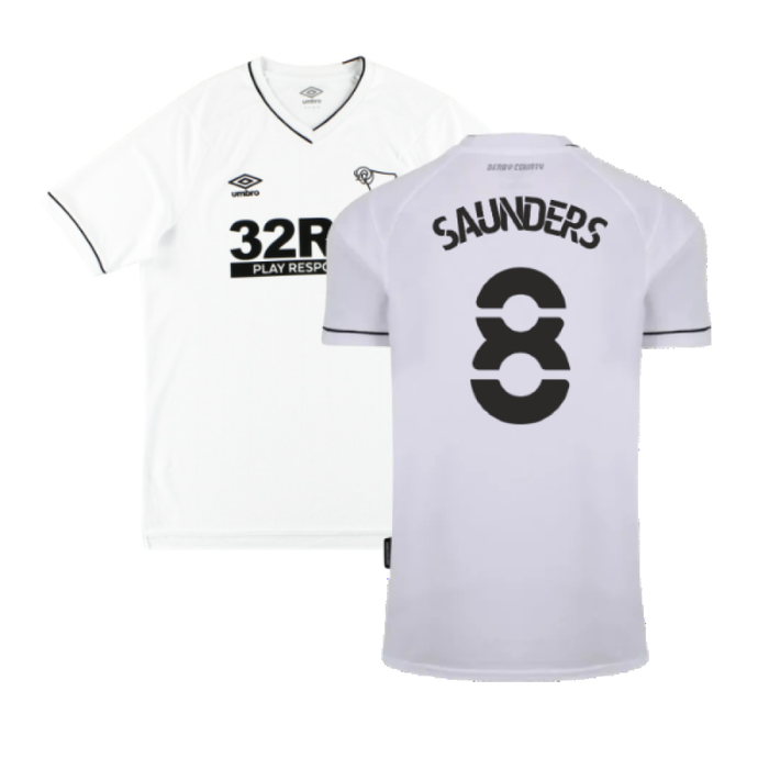 Derby County 2020-21 Home Shirt (L) (Excellent) (Saunders 8)