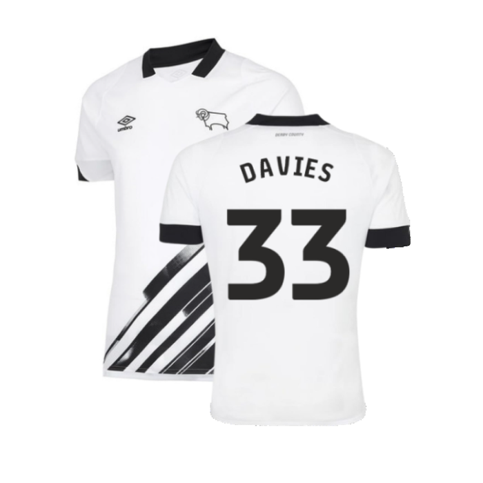 Derby County 2022-23 Home Shirt (Sponsorless) (L) (Davies 33) (Mint)