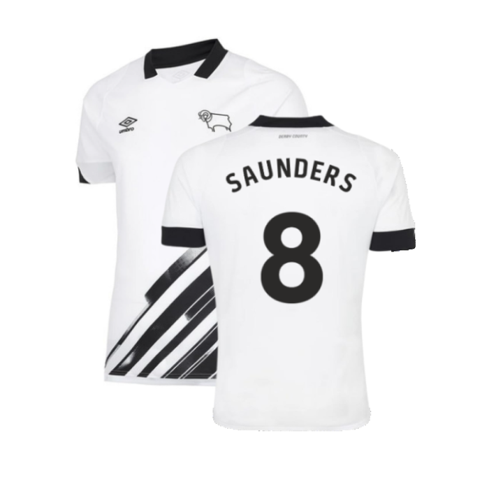 Derby County 2022-23 Home Shirt (Sponsorless) (XXL) (Saunders 8) (Excellent)