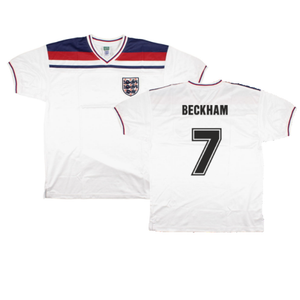 England 1980-82 Score Draw Replica Home Shirt (XL) (Excellent) (Beckham 7)_0