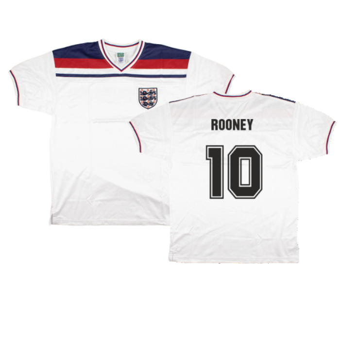 England 1980-82 Score Draw Replica Home Shirt (XL) (Good) (Rooney 10)