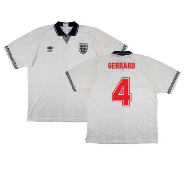 England 1990-92 Home Shirt (XL) (Very Good) (Gerrard 4)