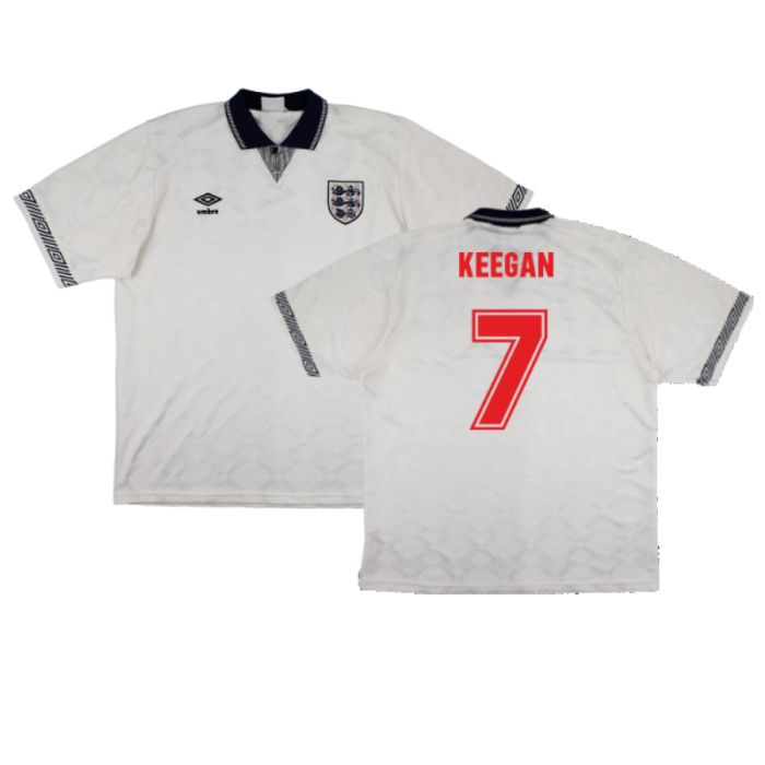 England 1990-92 Home Shirt (XL) (Good) (Keegan 7)