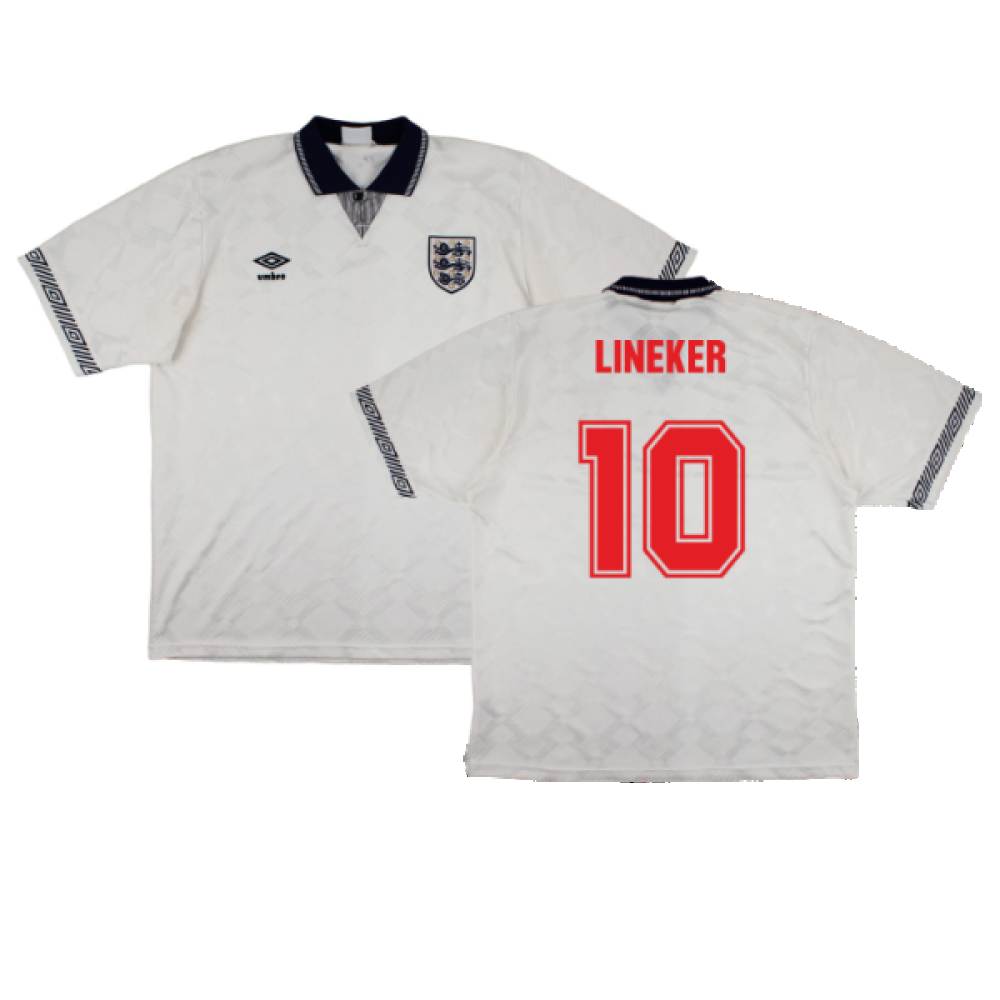 England 1990-92 Home Shirt (Good) (Lineker 10)_0