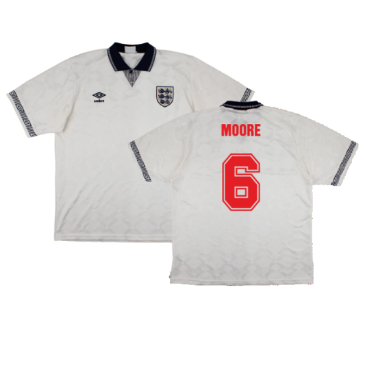 England 1990-92 Home Shirt (XL) (Very Good) (Moore 6)_0