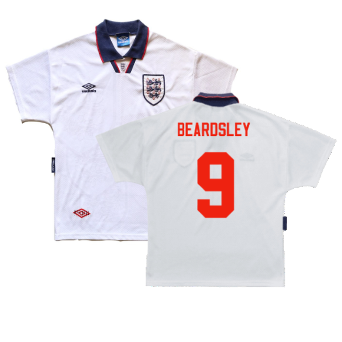 England 1993-1995 Home Shirt (L) (Very Good) (Beardsley 9)