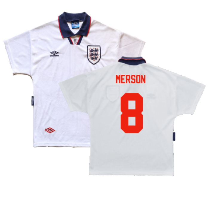 England 1993-1995 Home Shirt (L) (Excellent) (Merson 8)