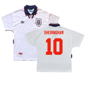 England 1993-1995 Home Shirt (XL) (Very Good) (Sheringham 10)_0