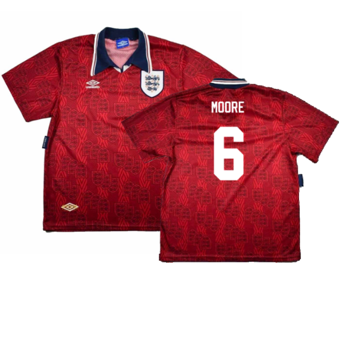 England 1993-95 Away Shirt (L) (Mint) (Moore 6)