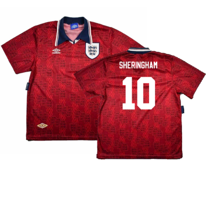 England 1993-95 Away Shirt (L) (Mint) (Sheringham 10)