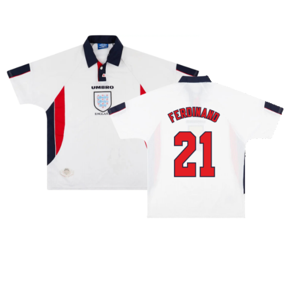 England 1997-99 Home Shirt (Good) (FERDINAND 21)_0
