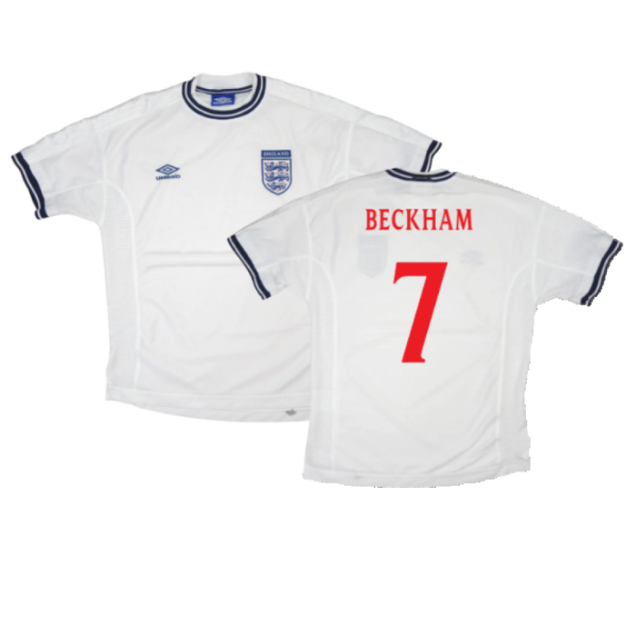 England 1999-01 Home Shirt (Very Good) (Beckham 7)