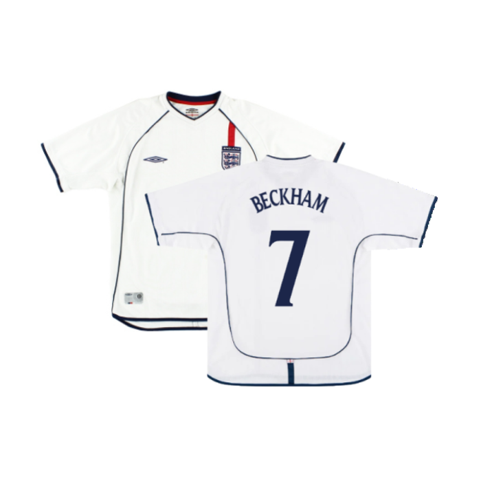 England 2001-03 Home Shirt (XL) (Very Good) (Beckham 7)