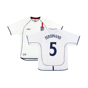 England 2001-03 Home Shirt (L) (Good) (FERDINAND 5)_0