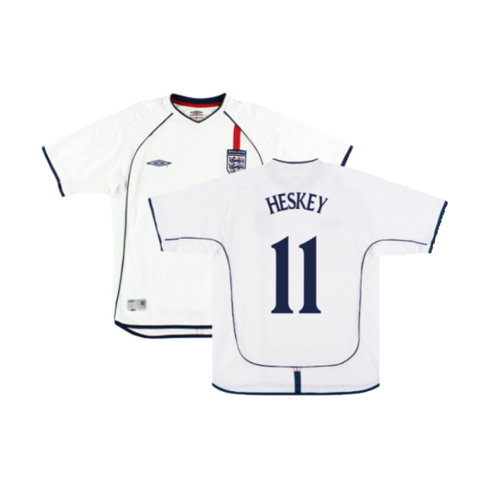 England 2001-03 Home Shirt (XXL) (Excellent) (Heskey 11)