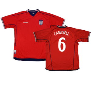 England 2002-04 Away Shirt (2XL) (Very Good) (Campbell 6)_0