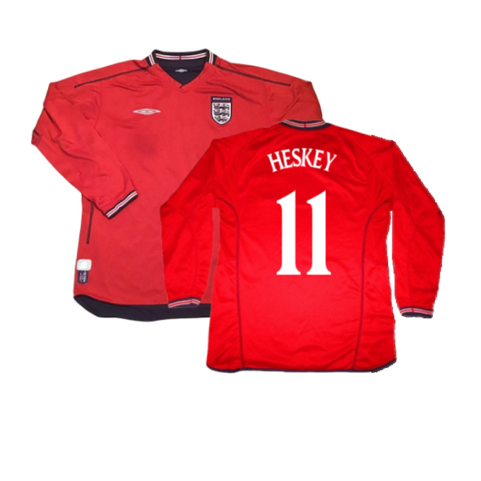 England 2002-04 Away L/S Shirt (L) (Good) (Heskey 11)