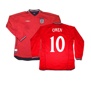 England 2002-04 Away L/S Shirt (L) (Good) (OWEN 10)_0