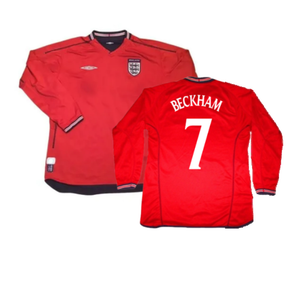 England 2002-04 Long Sleeve Away Shirt (S) (Very Good) (Beckham 7)_0