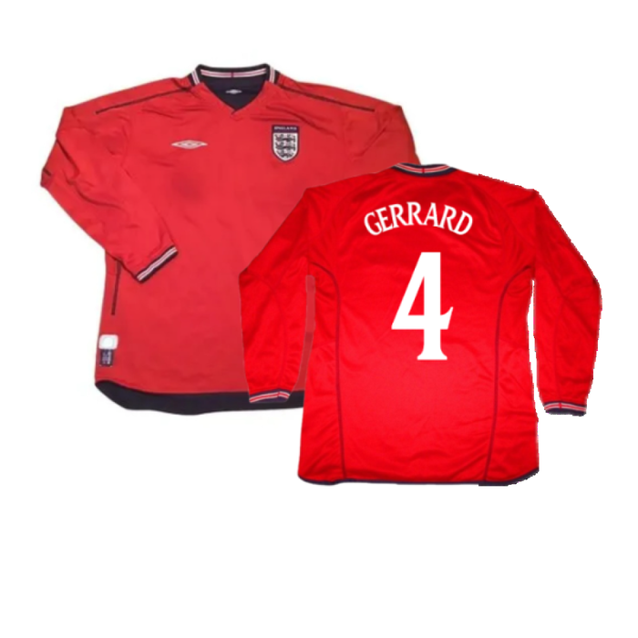 England 2002-04 Long Sleeve Away Shirt (S) (Very Good) (GERRARD 4)