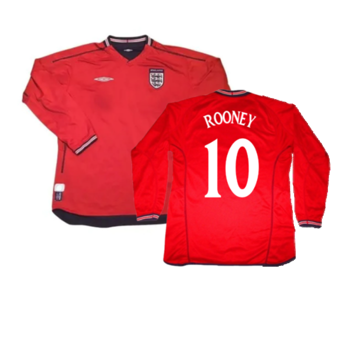 England 2002-04 Long Sleeve Away Shirt (S) (Very Good) (ROONEY 10)