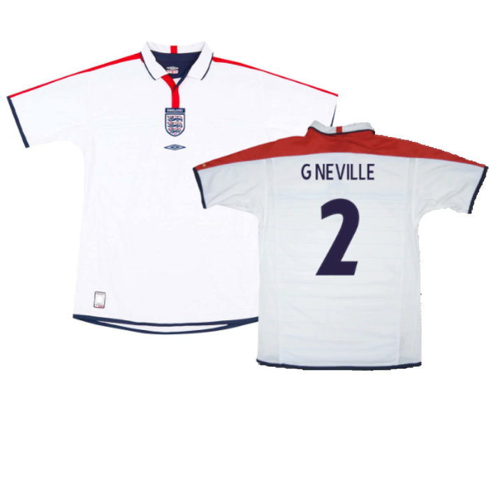 England 2003-05 Home Shirt (XL) (Very Good) (G Neville 2)