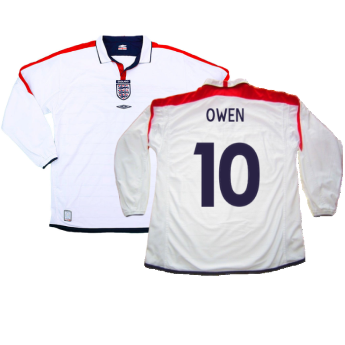 England 2003-05 Home L/S Shirt (M) (Excellent) (Owen 10)