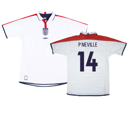 England 2003-05 Home Shirt (XL) (Mint) (P Neville 14)_0