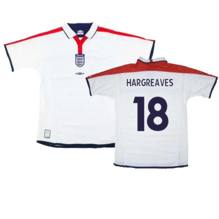 England 2003-05 Home Shirt (L) (Very Good) (Hargreaves 18)